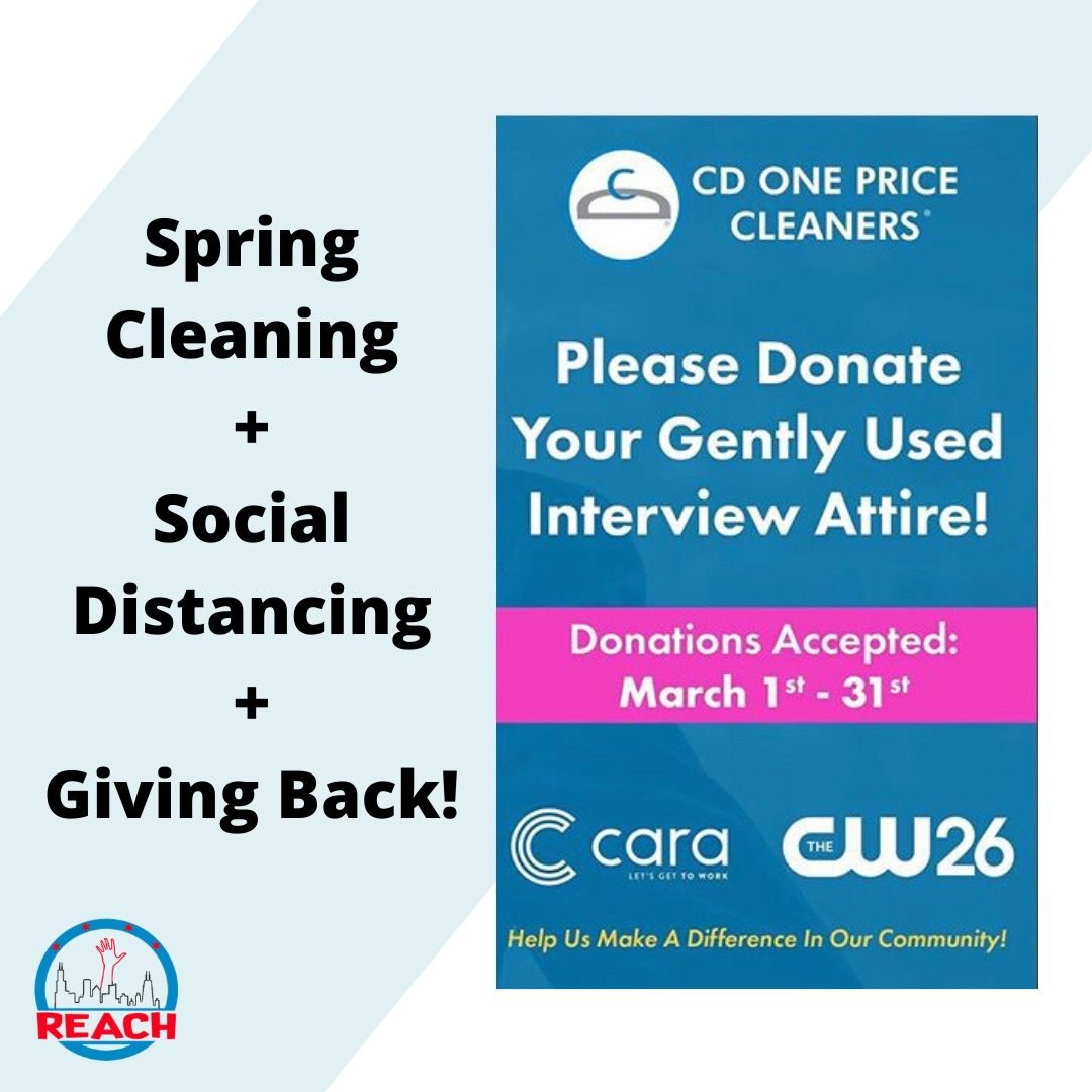 Flyer for donating interview attire to Cara Chicago